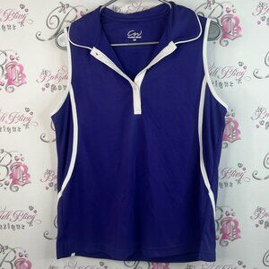 Cracked wheat tank top Stylish Women's Purple Tank Top with White Accents